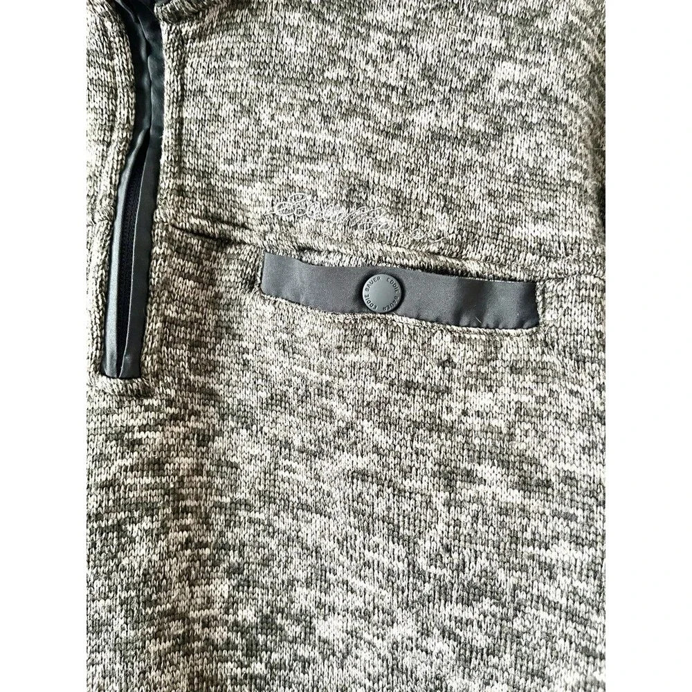 Eddie Bauer Quarter Zip Sweater Fleece Pullover Gray Heather Men's Large - Picture 2 of 8